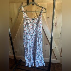 Old Navy Floral Print Maxi Dress - Red and White